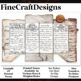 Papel De Seda Ephemera de documento con problemas + desenlace AF