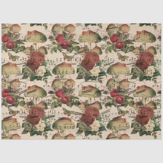 Papel De Seda Ephemera de hongos serie de diseño #8 (Anverso)