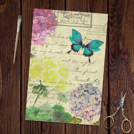 Papel De Seda Ephemera de mariposa floral de primavera