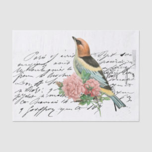 Papel De Seda Ephemera de pájaro elegante