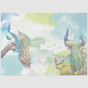 Papel De Seda Ephemera de pavo real 1