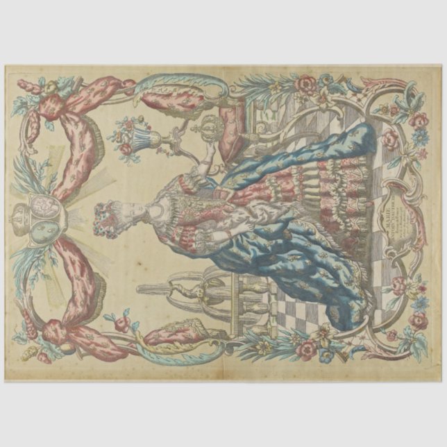 Papel De Seda Ephemera Decoupage Marie-Antoinette Reina Francia (Anverso)