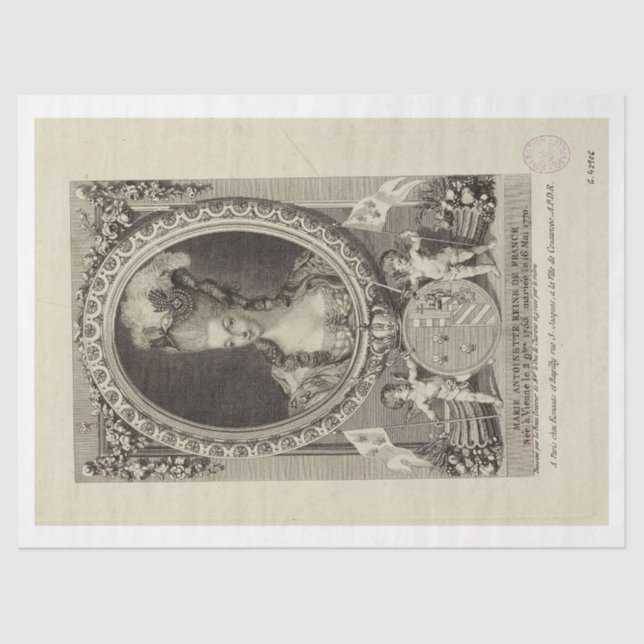 Papel De Seda Ephemera Decoupage Marie-Antoinette Reina Francia (Anverso)