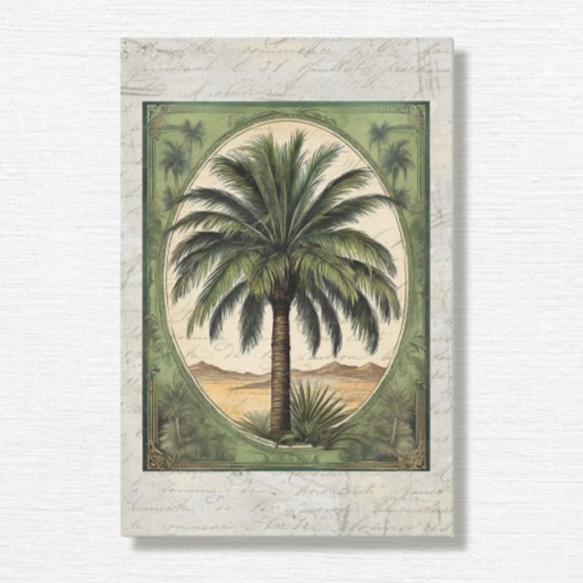 Papel De Seda Ephemera del árbol de palmas botánico 5 Decoupage (Subido por el creador)
