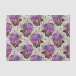 Papel De Seda Ephemera floral púrpura