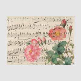 Papel De Seda Ephemera floral rosa vintage