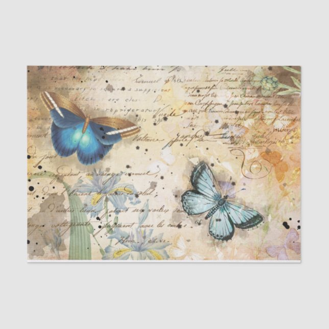 Papel De Seda Ephemera floral vintage (Anverso)