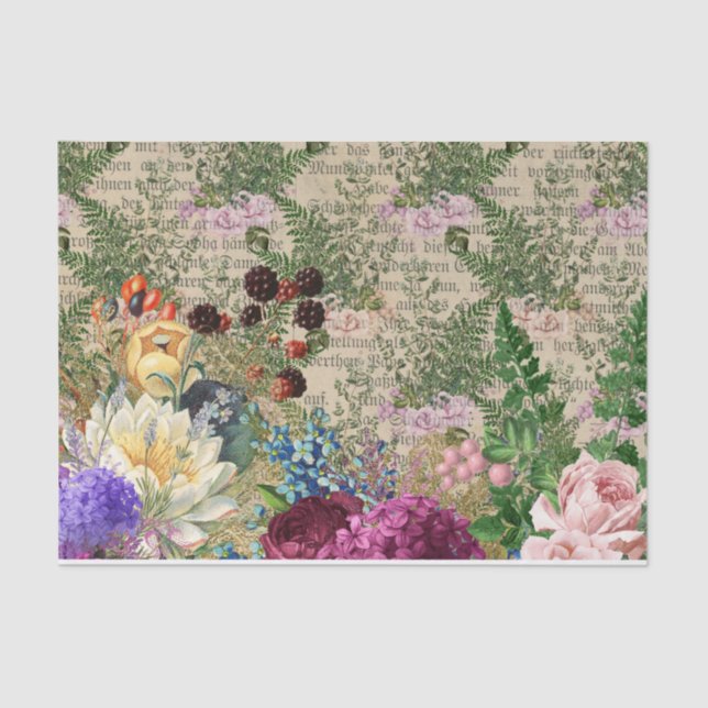 Papel De Seda Ephemera floral vintage (Anverso)