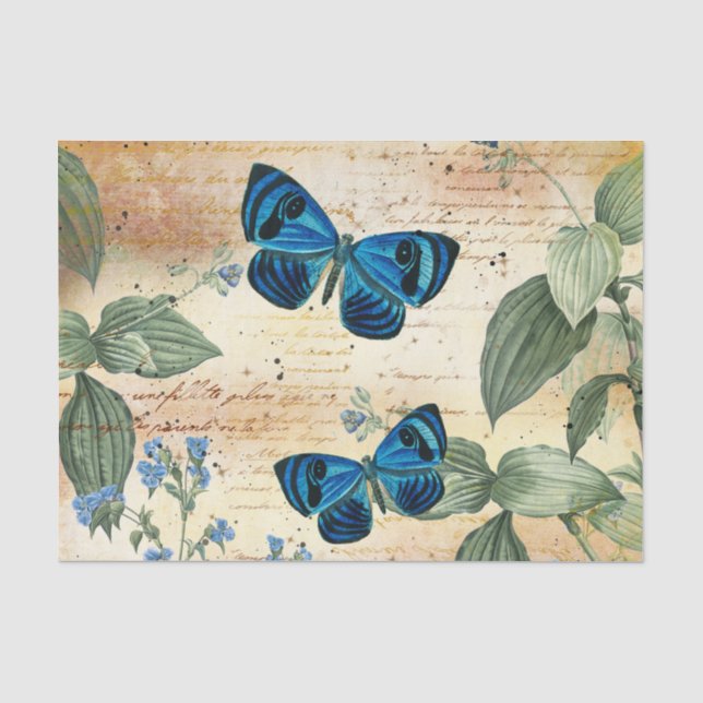 Papel De Seda Ephemera floral vintage (Anverso)