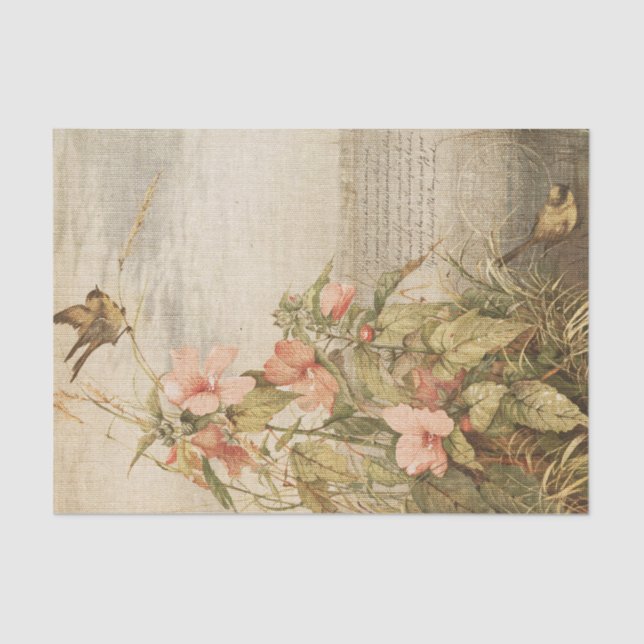 Papel De Seda Ephemera floral vintage (Anverso)