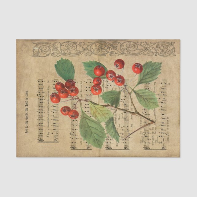 Papel De Seda Ephemera Holly El Señor ha venido (Anverso)