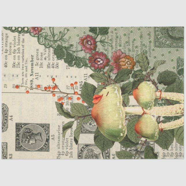 Papel De Seda Ephemera hongo serie de diseño #11 (Anverso)