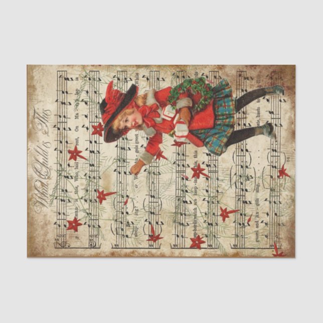 Papel De Seda Ephemera ¿Qué Niño Es Esta Decoración De Carol? (Anverso)