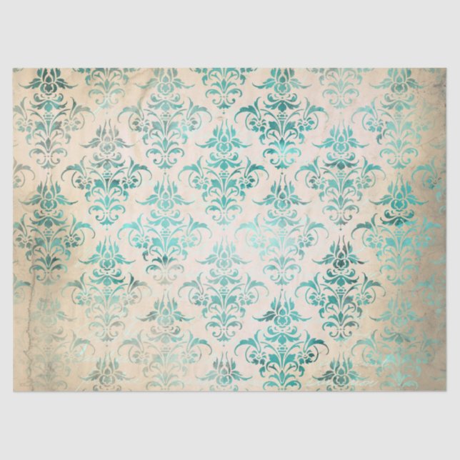 Papel De Seda Ephemera Turquoise Paper Series Design 3 (Anverso)