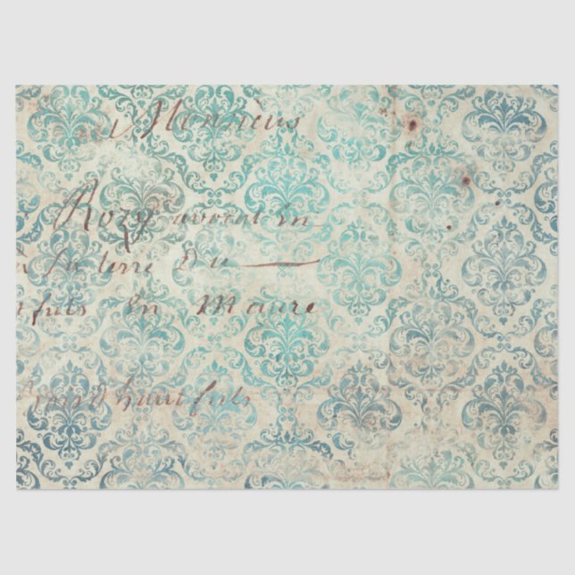 Papel De Seda Ephemera Turquoise Paper Series Design 9 (Anverso)