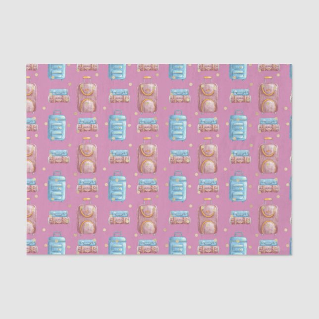 Papel De Seda Equipaje rosa (serie 78 de diseño rosa) (Anverso)