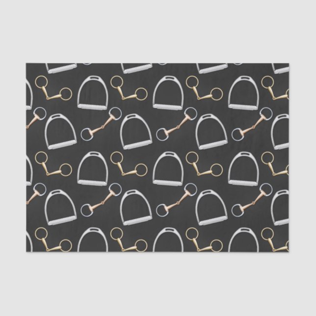 Papel De Seda Equitación Bits y Estribos (Anverso)