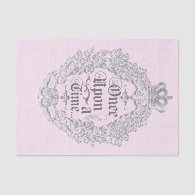 Papel De Seda Érase Una Vez Rosa Antiguo Princesa Elegante (Anverso)