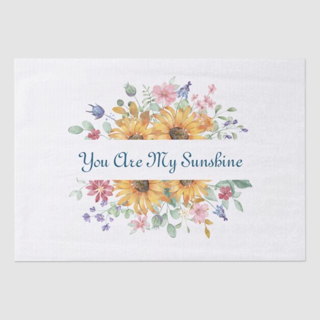 Papel De Seda Eres mi sol y girasol cita (Anverso)