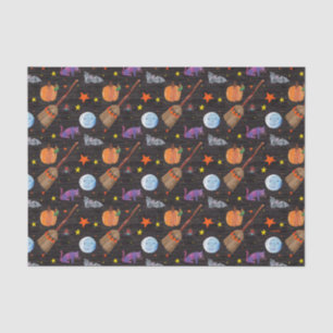 Papel De Seda Eric Carle   Patrón de Halloween negro de oruga