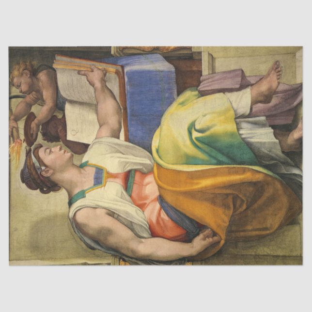 Papel De Seda Erythraean Sibyl por Michelangelo (Anverso)