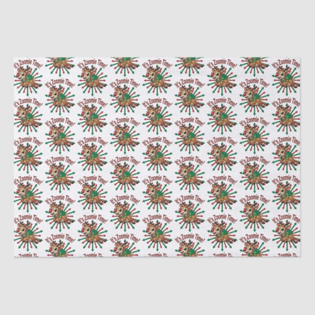Papel De Seda ¡Es hora de Zoomie! Navidades renos (Anverso)