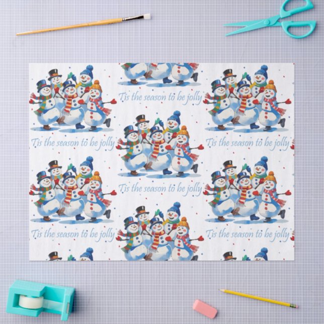 Papel De Seda Es la temporada para ser alegres bailando muñecos  (Artesanía)