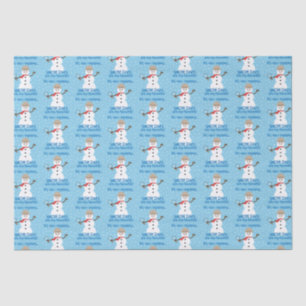 Papel De Seda Es Misterio de nieve Detective Snowman Blue