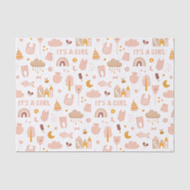 Papel De Seda Es un chica. Patrón de juguete rosa lindo ducha de