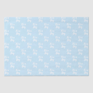 Papel De Seda Es un regalo de la ducha de bebé blanco azul claro