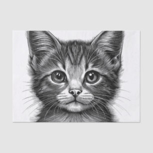 Papel De Seda Esbozo adorable de gato joven