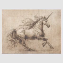 Papel De Seda Esbozo de DaVinci Unicorn
