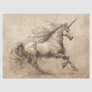 Papel De Seda Esbozo de DaVinci Unicorn