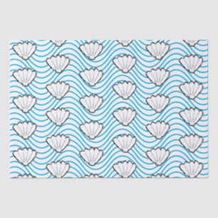 Papel De Seda Esbozo De Las Aguas Marinas Patrones De Ondas Blan
