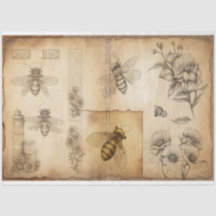 Esbozos de abeja y floral Ephemera