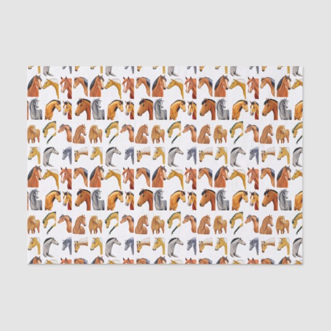 Papel De Seda Esbozos de caballos (Anverso)