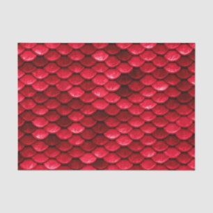 Papel De Seda Escala de peces de sirena de Purpurina rojo brilla