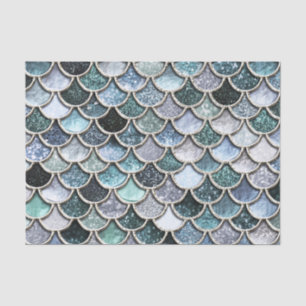 Papel De Seda Escalas de Mermaidscales del purpurina del Relieve