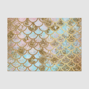 Papel De Seda Escalas de pescados rosadas iridiscentes de la