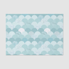 Papel De Seda Escalas de sirena azul ciano