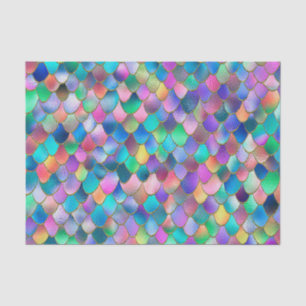 Papel De Seda Escalas metalizado de la sirena del purpurina poco