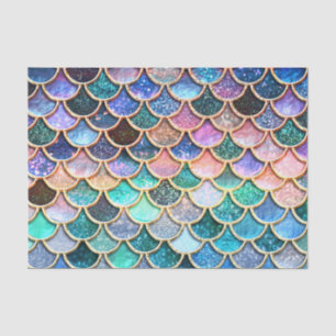 Papel De Seda Escalas rosadas de la sirena de las escalas del