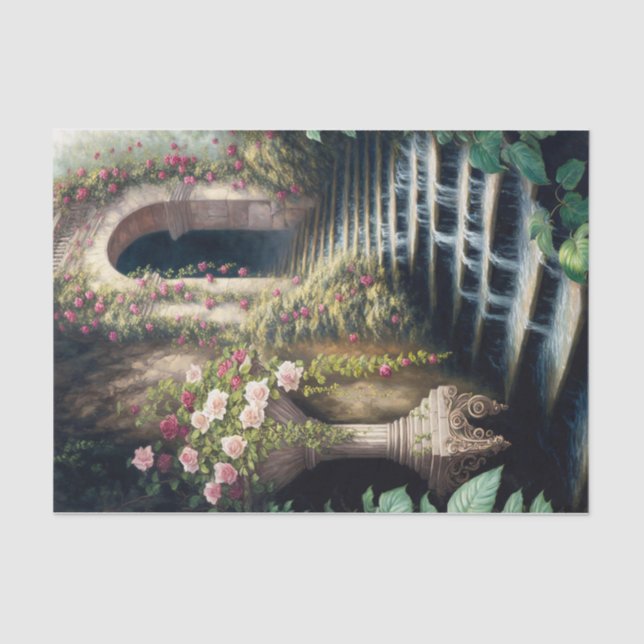 Papel De Seda Escaleras de cascada (Anverso)