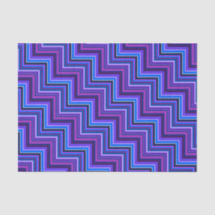 Papel De Seda Escaleras de rayas azules y violetas