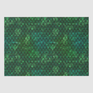 Papel De Seda Escama de Dragón Verde Esmeralda de Fantasía