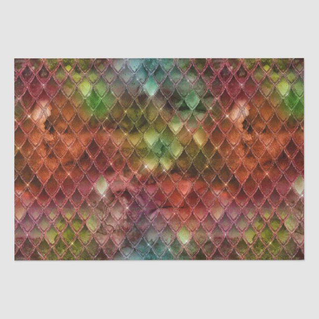 Papel De Seda Escamas de Dragón Arcoíris (Anverso)