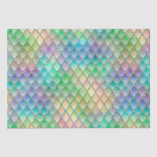 Papel De Seda Escamas de Dragón de Arcoíris Pastel Brillante y P