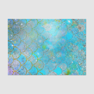 Papel De Seda Escamas de Sirena Brillantes Perla Iridescente Pre