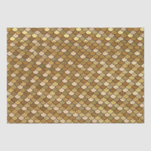 Papel De Seda Escamas de sirena con brillo degradado dorado eleg