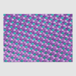 Papel De Seda Escamas de sirena con brillo ombre púrpura y azul